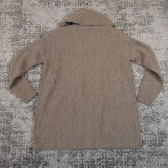 Ellen Tracy Sweater Womens Large Brown 100% Merino Wool Cowl Neck Strap Wrap - Picture 8 of 10